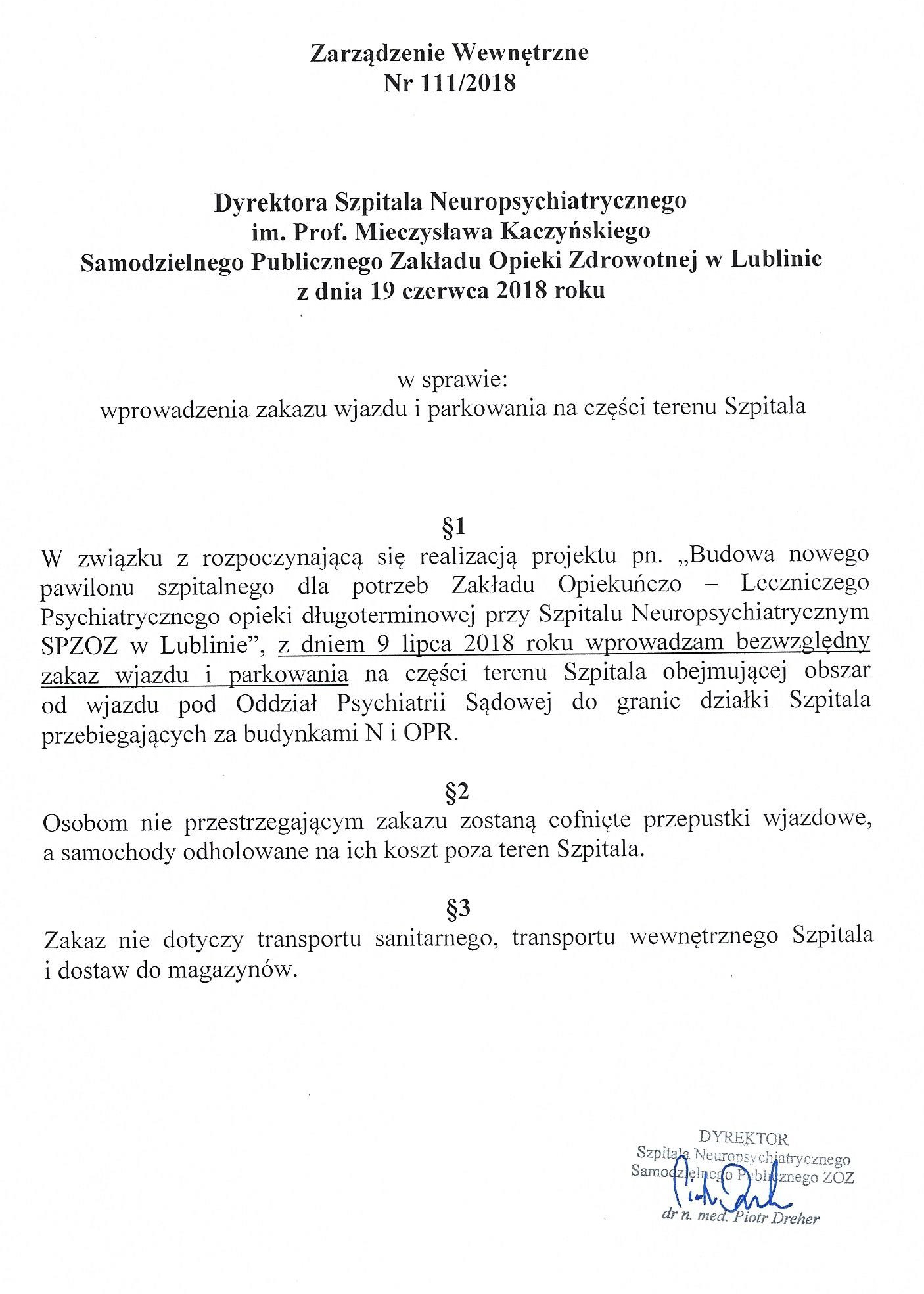 zakaz parkowania